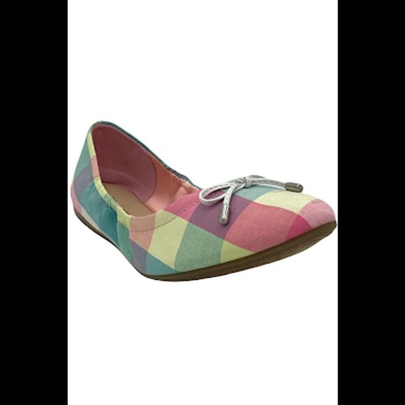 Isaac Mizrahi Plaid Ballet Flats with Bow Pink Multi - Medium - Picture 2 of 5